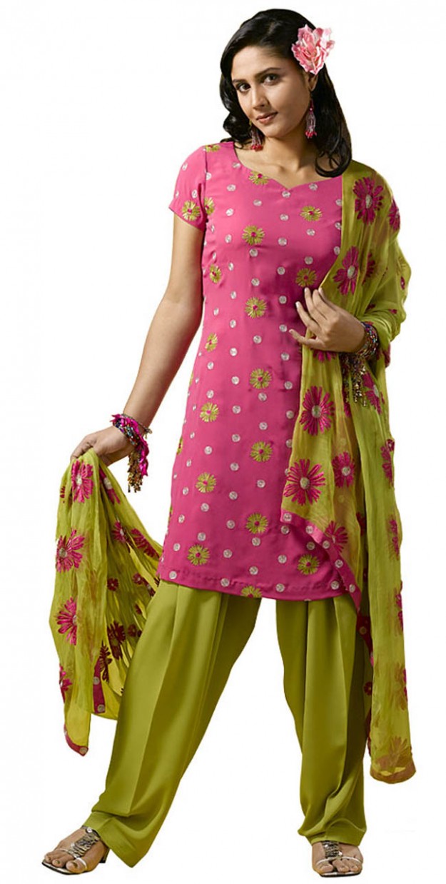 dress designs salwar kameez. Pink and Green Dress - Summer