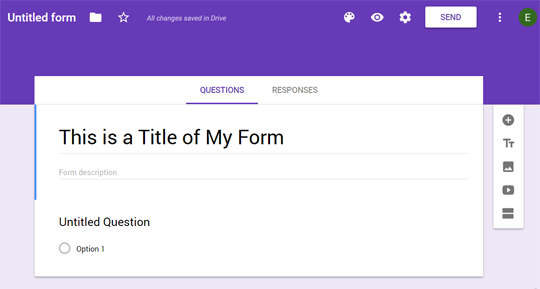 Select Title of your Google Form