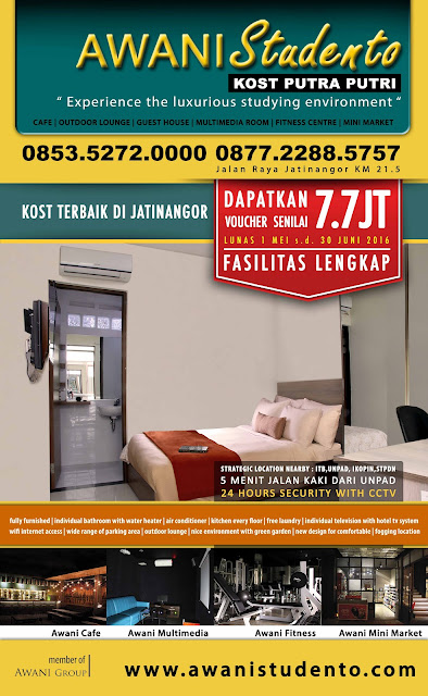 Dapatkan voucher voucher istimewa dari kost terbaik di jatinangor Exclusive kost "Experience the luxurious studying environment"