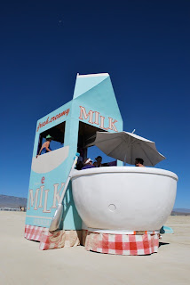 Milktropolis Mutant Vehicle in action at Burning Man Day Time