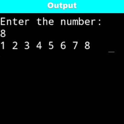 C program to print natural numbers series