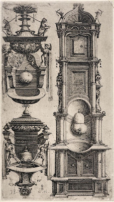 Etching of 3 designs for a fountain - Daniel Hopfer