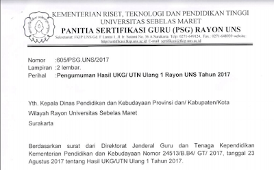 Download Pengumuman Hasil UTN Ulang 2017 