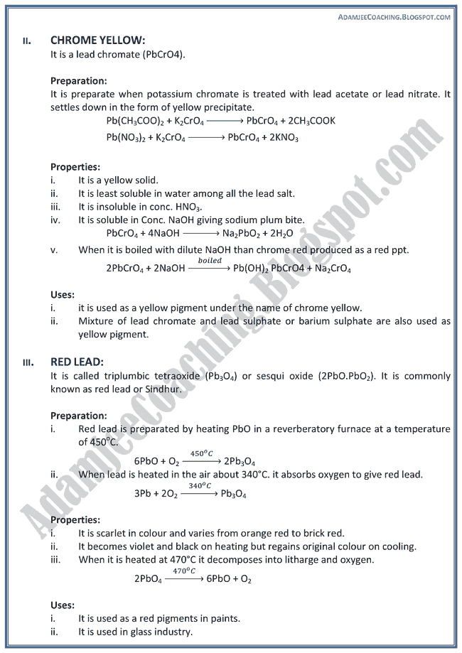 XII Chemistry Notes - P Block Elements