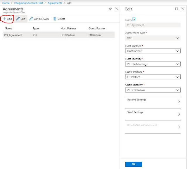 Add agreement in integration account