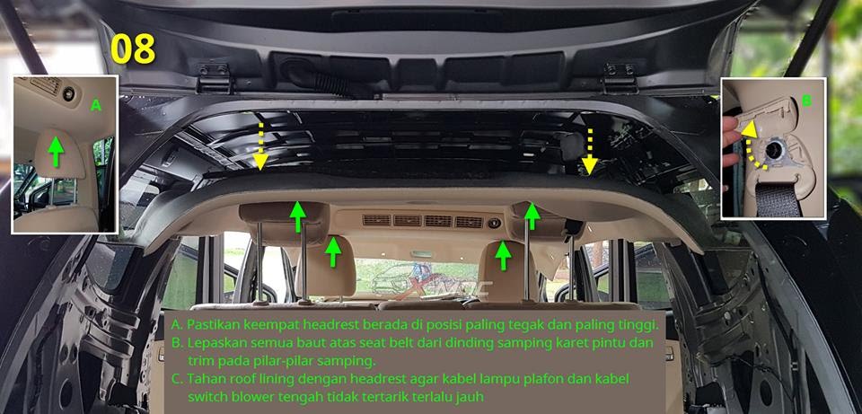 DIY Tutorial cara pemasangan peredam plafon Mitsubishi 