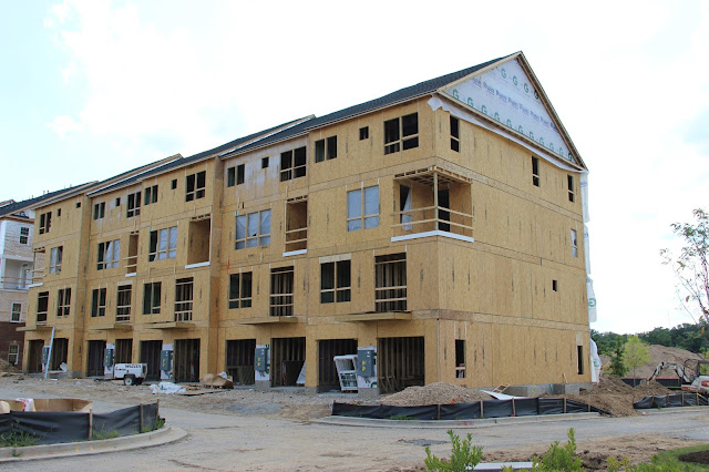 Ryan Homes Matisse and Picasso units in the framing stage.