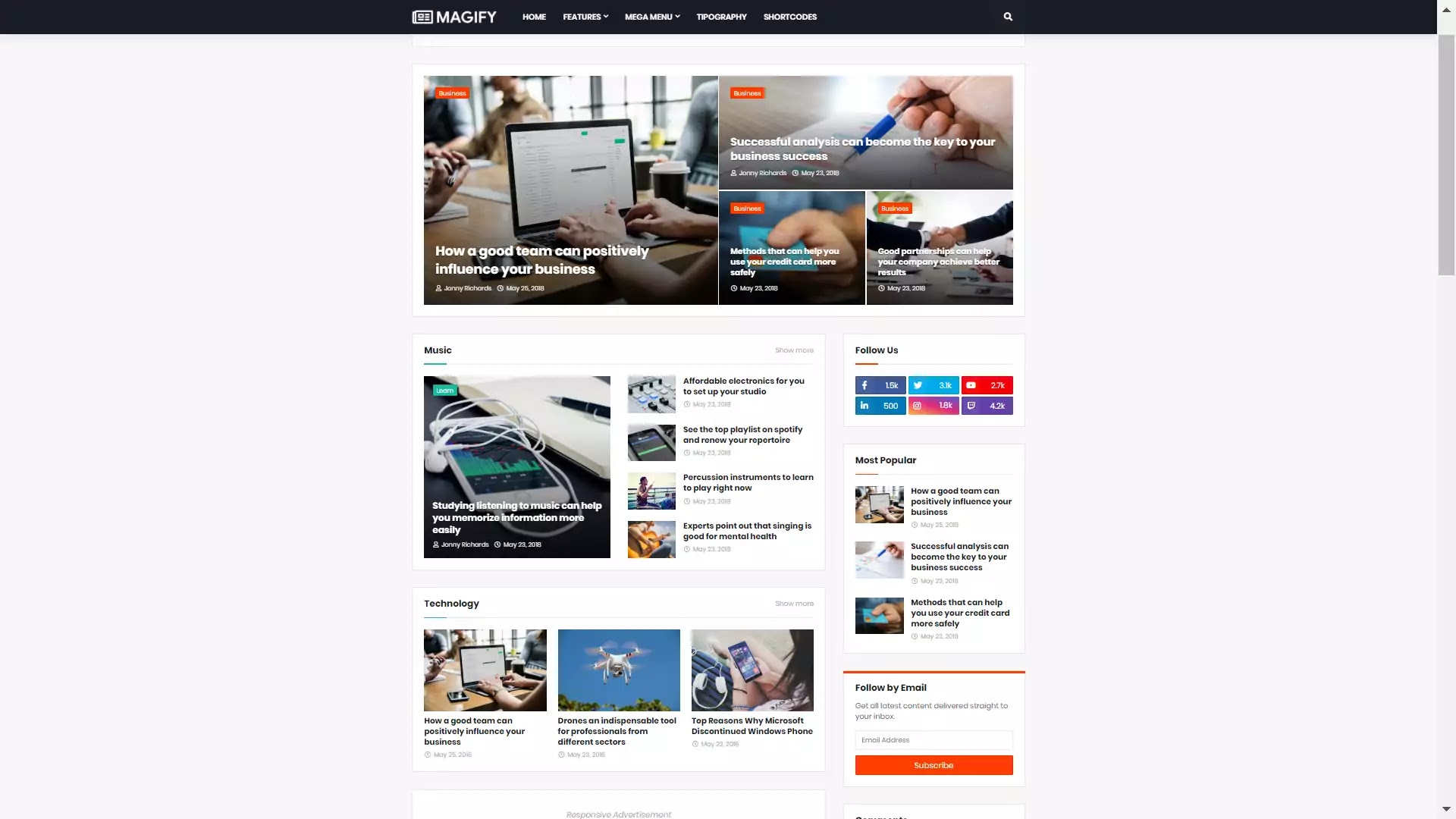 Magify - Responsive News & Magazine