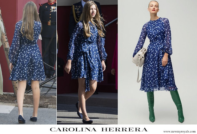 Infanta Sofia wore Carolina Herrera blue polka dot dress