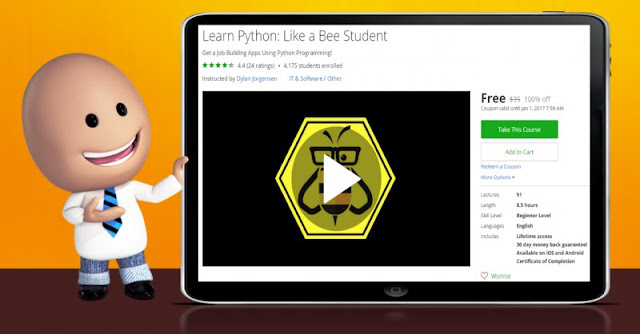 [100% Off] Learn Python: Like a Bee Student|Worth 35$