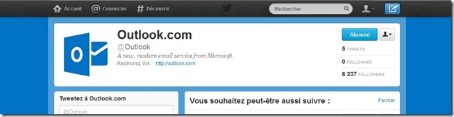 Outlook sur Twitter