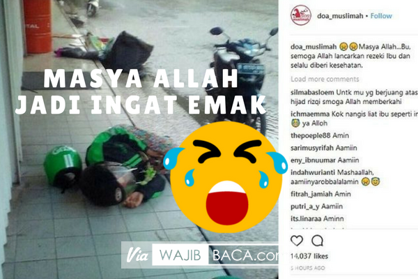 Viral Foto Driver Ojol Wanita Tergeletak di Pinggir Jalan 