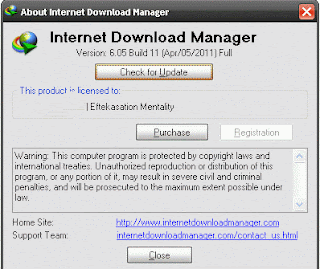 Picture showing Registered IDM IDM 6.05 Build 11