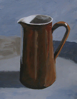 brown jug acrylic painting