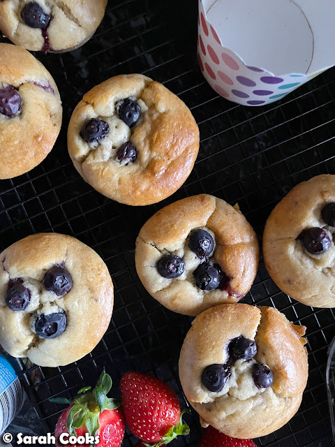 Baby-friendly Banana Blueberry Muffins