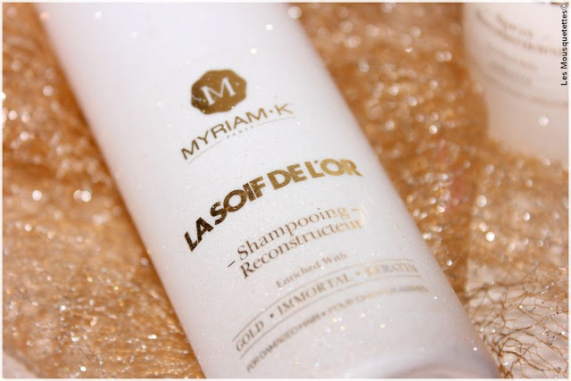 Myriam K, La Soif de l'Or, gamme soin capillaire à la poudre d'or - Shampoing - Blog beauté