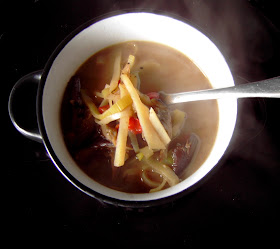 Sopa de setas con fideos de patata Sopa de setas con fideos de patata