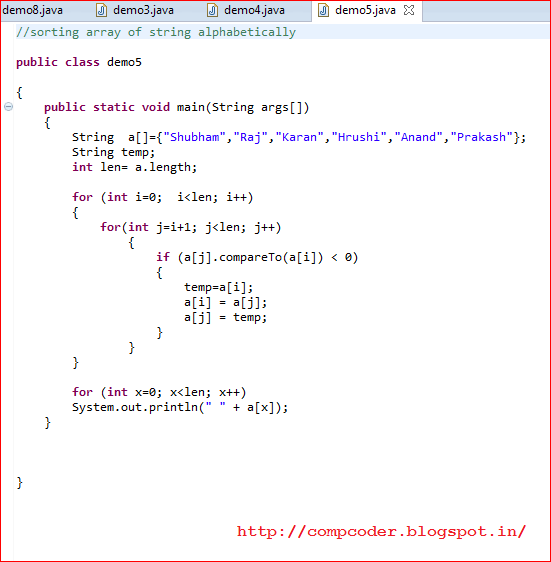 NEW ALPHABETICAL ORDER JAVA | alphabet