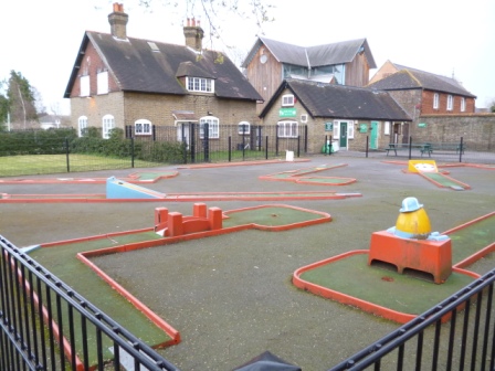 The 9-hole Crazy Golf course at The Grove Park in Carshalton, Sutton