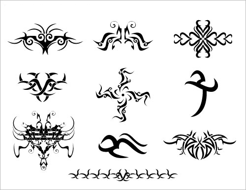 Tribal graphics are popular as tattoo drawings and decorative elements
