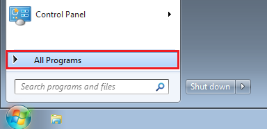 Klik Start lalu pilih All Programs