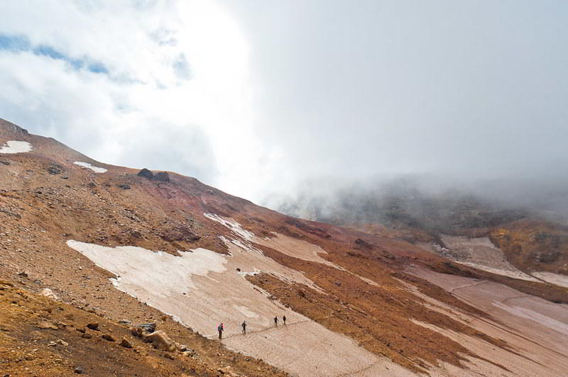 The trek to the volcano