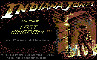 Captura de la pantalla de inicio de Indiana Jones in the Lost Kingdom