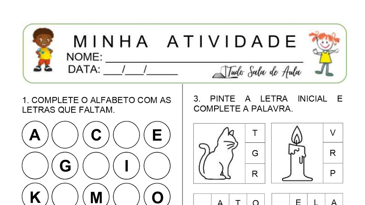 Atividades com Alfabeto - Educação Infantil