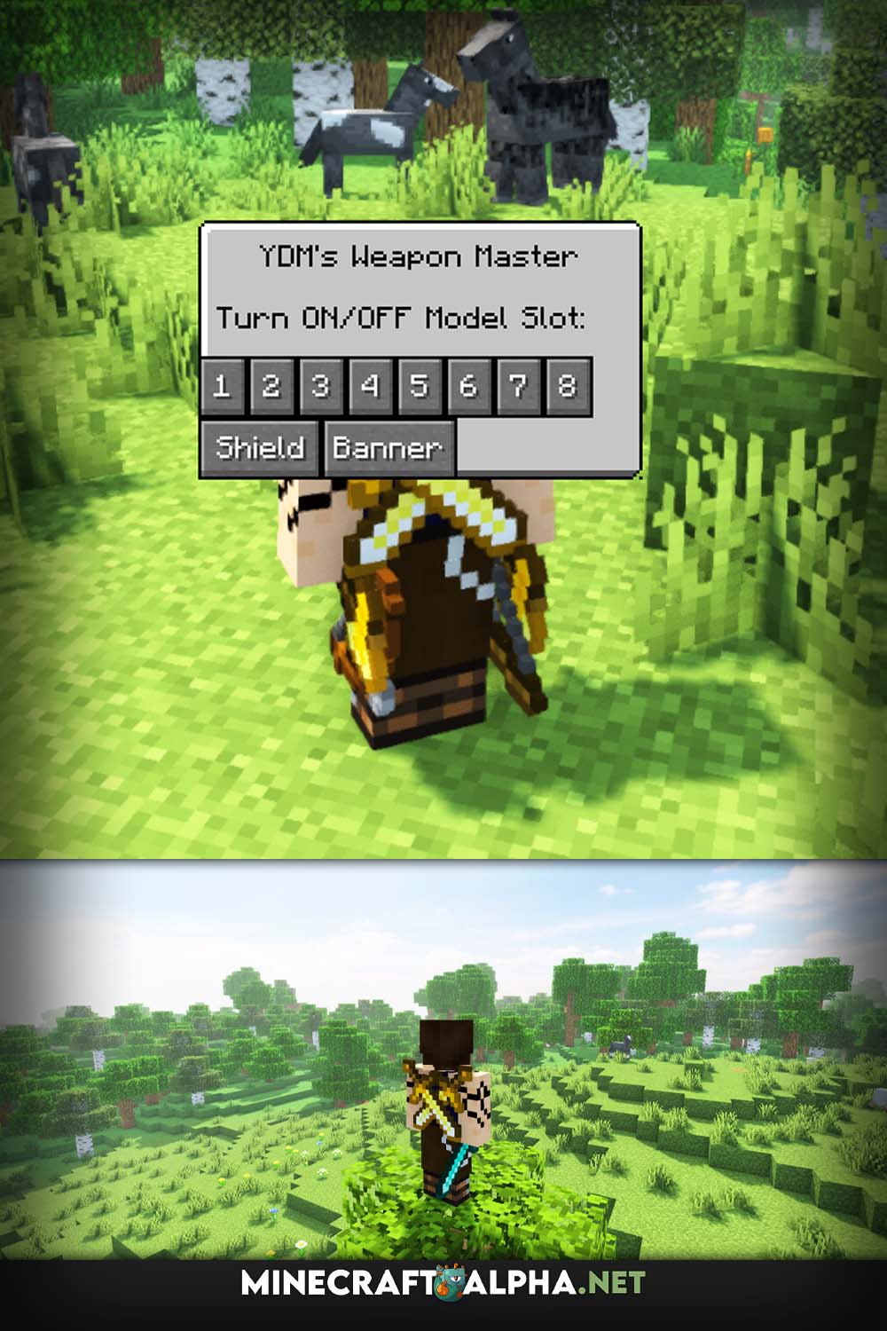 YDM's Weapon Master Mod [1.19.1, 1.19, 1.18.2] (Realistic Back Weapons for Minecraft)