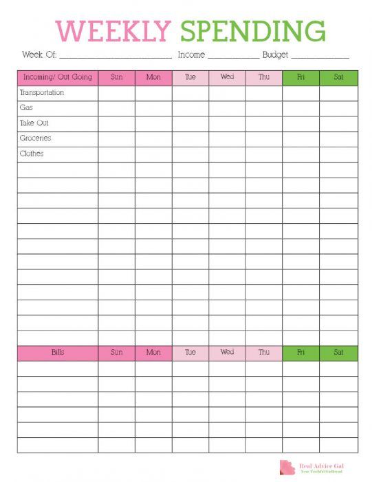 Track Your Weekly Spending With This Free Printable Weekly Budget Track Your Weekly Spending With This Free Printable Weekly Budget