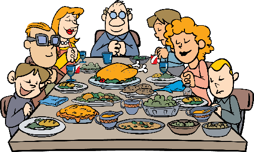 Thanksgiving Family Dinner Clip Art