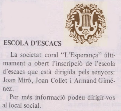 Sección de Ajedrez del Casal Parroquial, Vida Parroquial, nº 410 - Mayo 1982