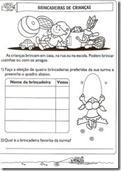 Atividade Inicial Tabela de brincadeiras