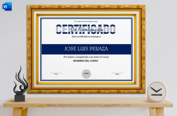 Plantilla de certificado de finalización sencillo