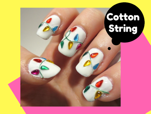 Cotton string new nail art designs and painting tutorial tips at home