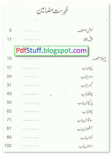contents of the Urdu book Shaitani Kaneesa