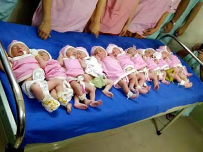 Truth behind the story of a mother who gave birth to 11 babies at a time was revealed!