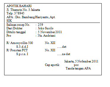  CONTOH  MAKALAH PELAYANAN KEFARMASIAN RESEP  DAN COPY 