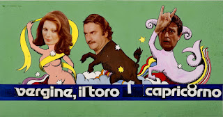 LA VERGINE, IL TORO E IL CAPRICORNO. Italia. Boceto: 67,5 x 38, 5. Ilustración: Renato Casaro. VIRGO, TAURO Y CAPRICORNIO. La vergine, il toro e il capricorno. 1977. Italia. Dirección: Luciano Martino. Reparto: Edwige Fenech, Alberto Lionello, Aldo Maccione, Olga Bisera, Alvaro Vitali, Erna Schurer, Michele Gammino, Mario Carotenuto, Giacomo Rizzo, Fiammetta Baralla, Ray Lovelock.