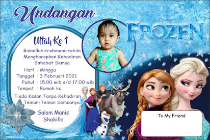 Desain Undangan Ultah Kartun Frozen CDR