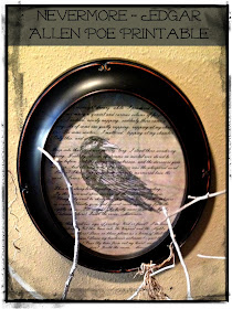 Edgar Allen Poe, The Raven, Halloween Printable, spooky, Easy Halloween DIY, Nevermore Quoth the Raven