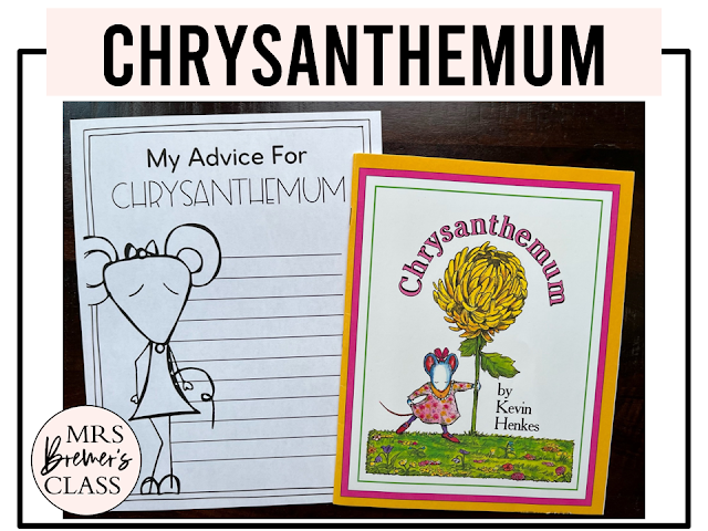 Chrysanthemum book activities unit with literacy companion activities and a craftivity for Kindergarten and First Grade