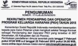 SELEKSI TENAGA KONTRAK CALON PENDAMPING DAN OPERATOR PKH 