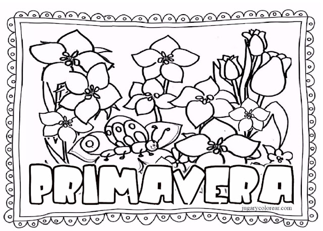 Imágenes de flores de primavera para colorear