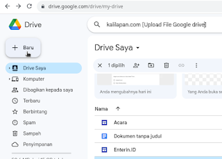 Cara menyimpan file di google drive