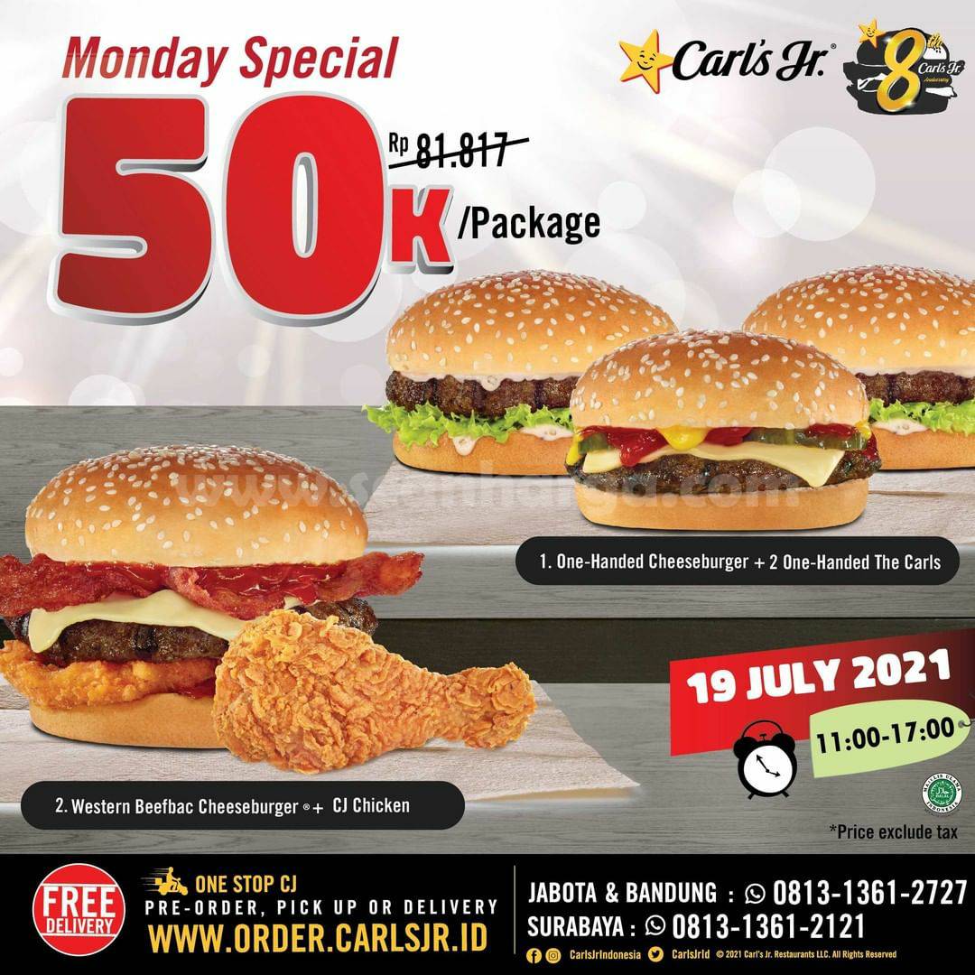 Carls Jr Promo Flash Sale Monday Special - harga cuma 25K per paket