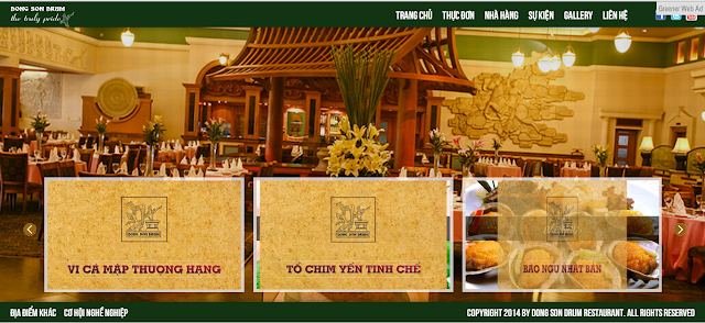 Thiết kế web ẩm thực tinh tế, sang trọng