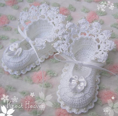 Thread Crochet Baby Booties on Vintage Baby Booties Soft Shoes Thread Crochet Pattern For Sale