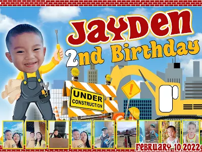 A birthday card can be as simple or as complex as you want it to be, and a construction tarpaulin layout is a good example of a simple layout that can be used for a birthday card.
