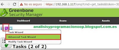 avanced task wizard openVAS